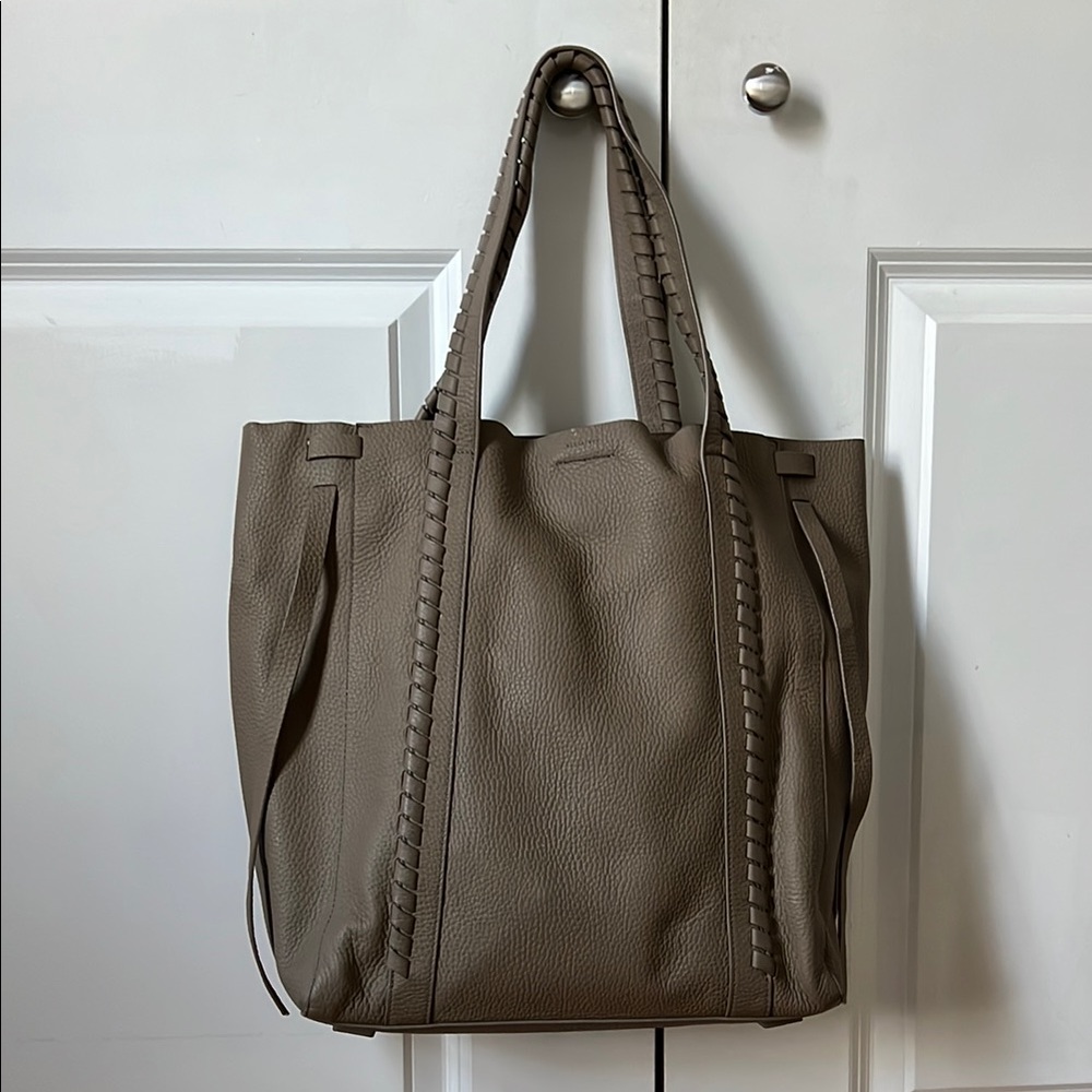 All Saints Leather N/S Tote Bag - Taupe